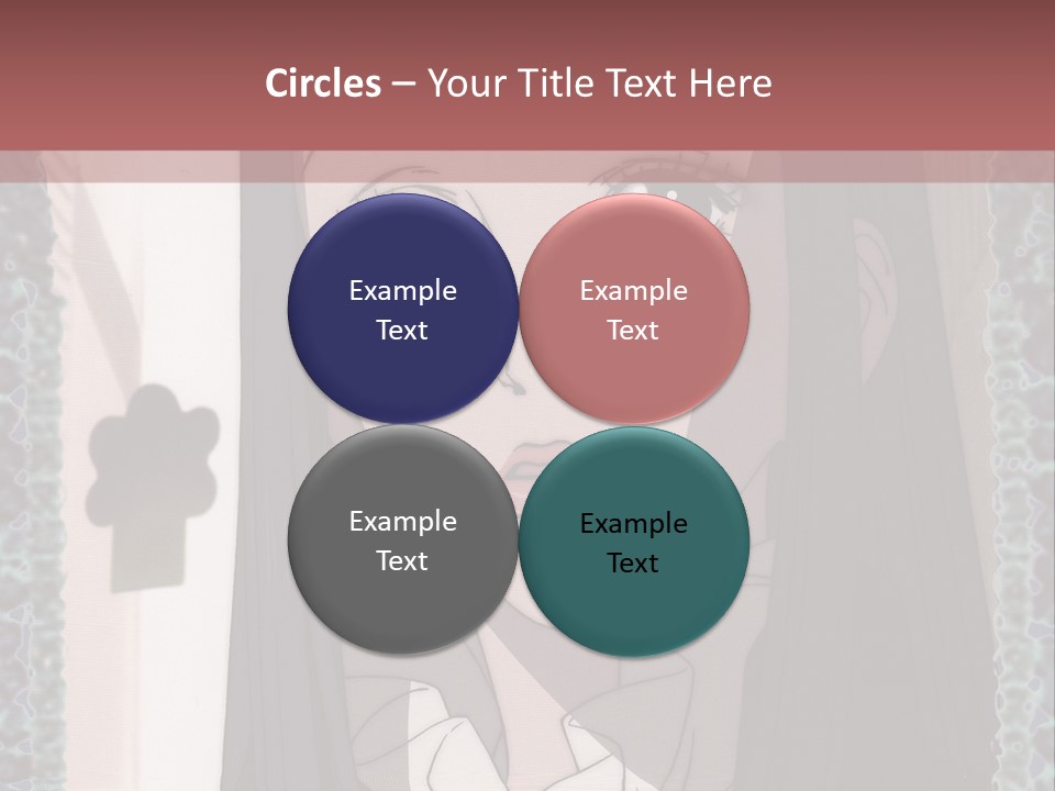 A Woman With Long Black Hair And A Bow Tie PowerPoint Template