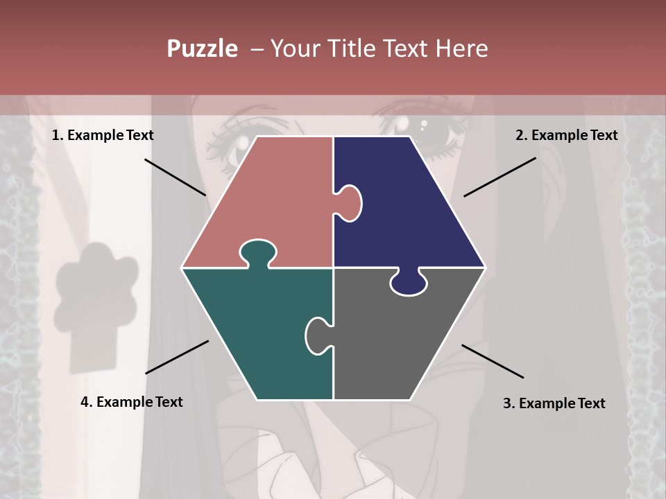 A Woman With Long Black Hair And A Bow Tie PowerPoint Template