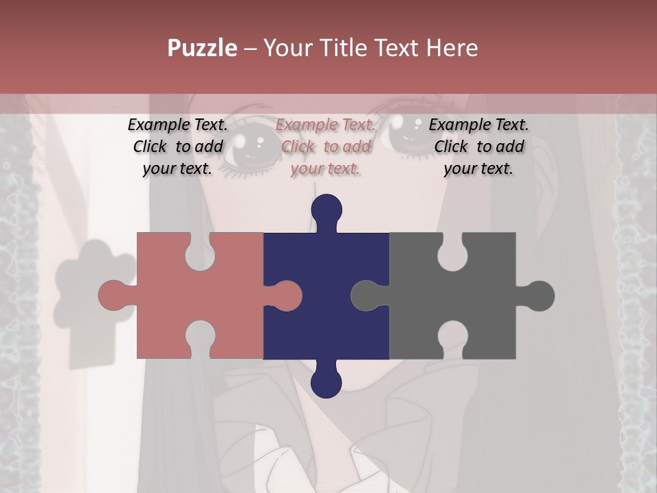 A Woman With Long Black Hair And A Bow Tie PowerPoint Template