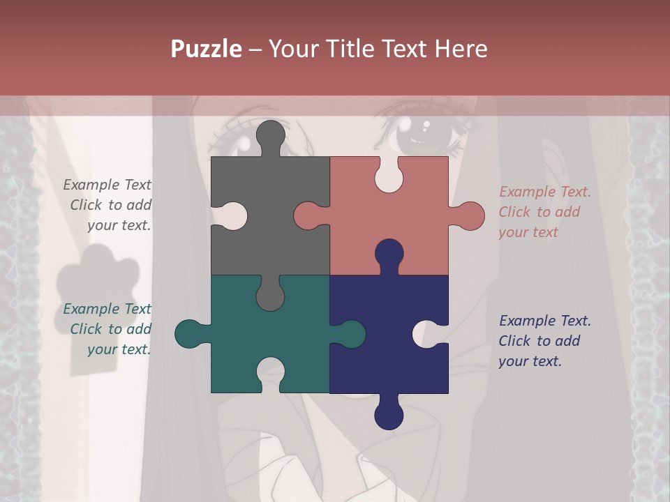 A Woman With Long Black Hair And A Bow Tie PowerPoint Template