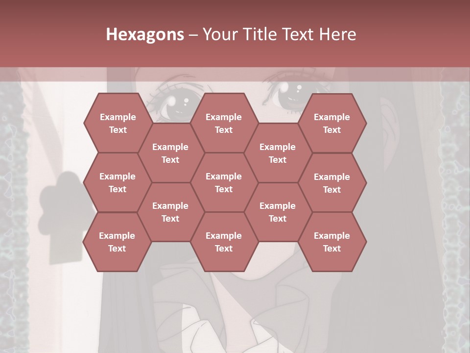 A Woman With Long Black Hair And A Bow Tie PowerPoint Template