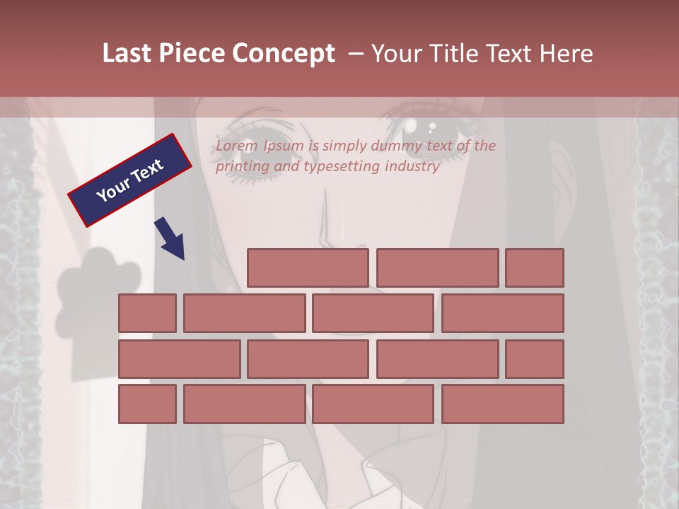 A Woman With Long Black Hair And A Bow Tie PowerPoint Template