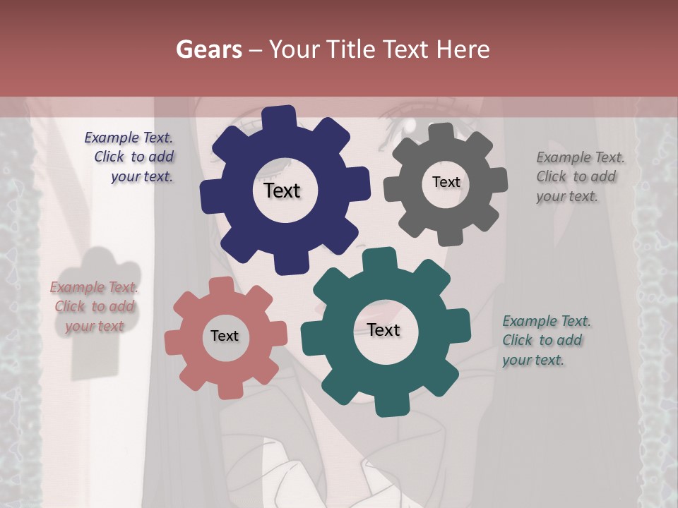 A Woman With Long Black Hair And A Bow Tie PowerPoint Template