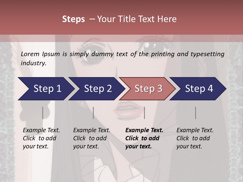 A Woman With Long Black Hair And A Bow Tie PowerPoint Template