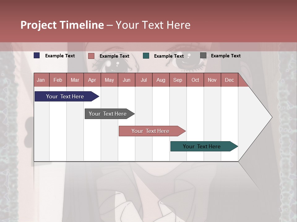 A Woman With Long Black Hair And A Bow Tie PowerPoint Template