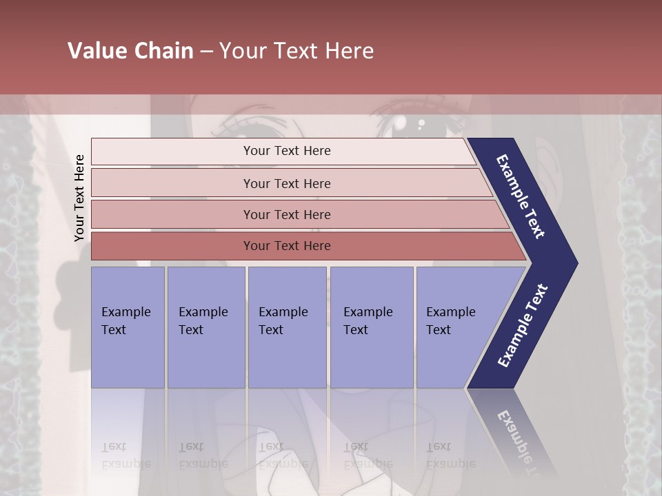 A Woman With Long Black Hair And A Bow Tie PowerPoint Template
