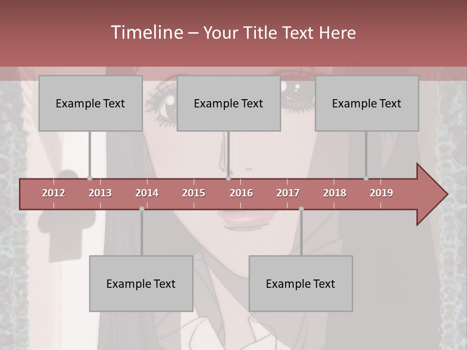 A Woman With Long Black Hair And A Bow Tie PowerPoint Template