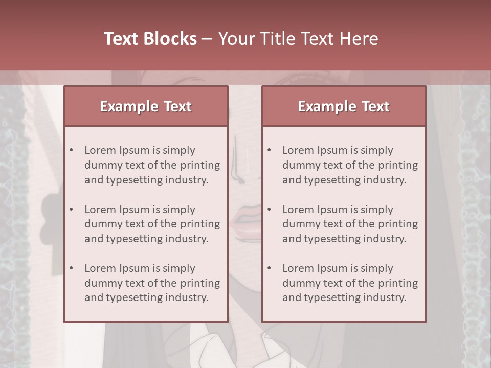 A Woman With Long Black Hair And A Bow Tie PowerPoint Template