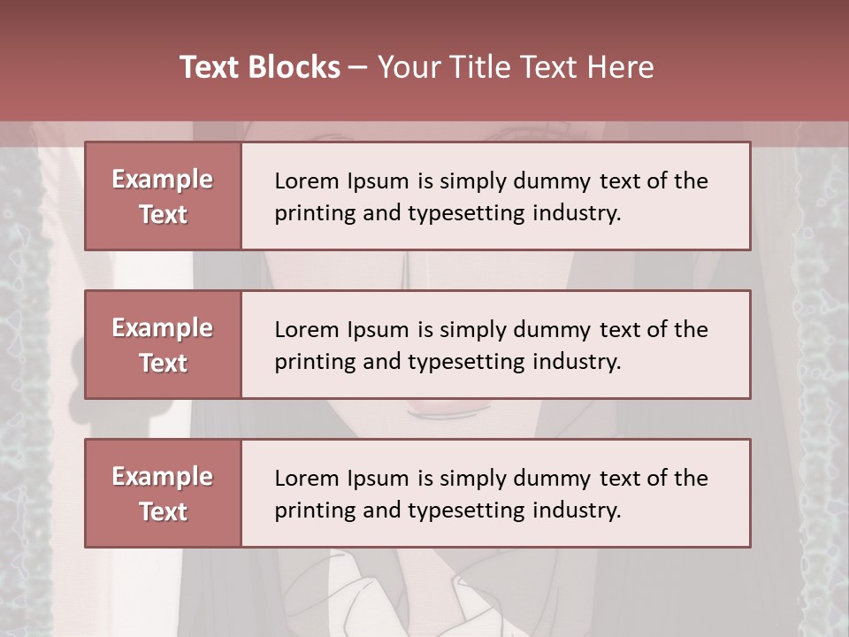 A Woman With Long Black Hair And A Bow Tie PowerPoint Template