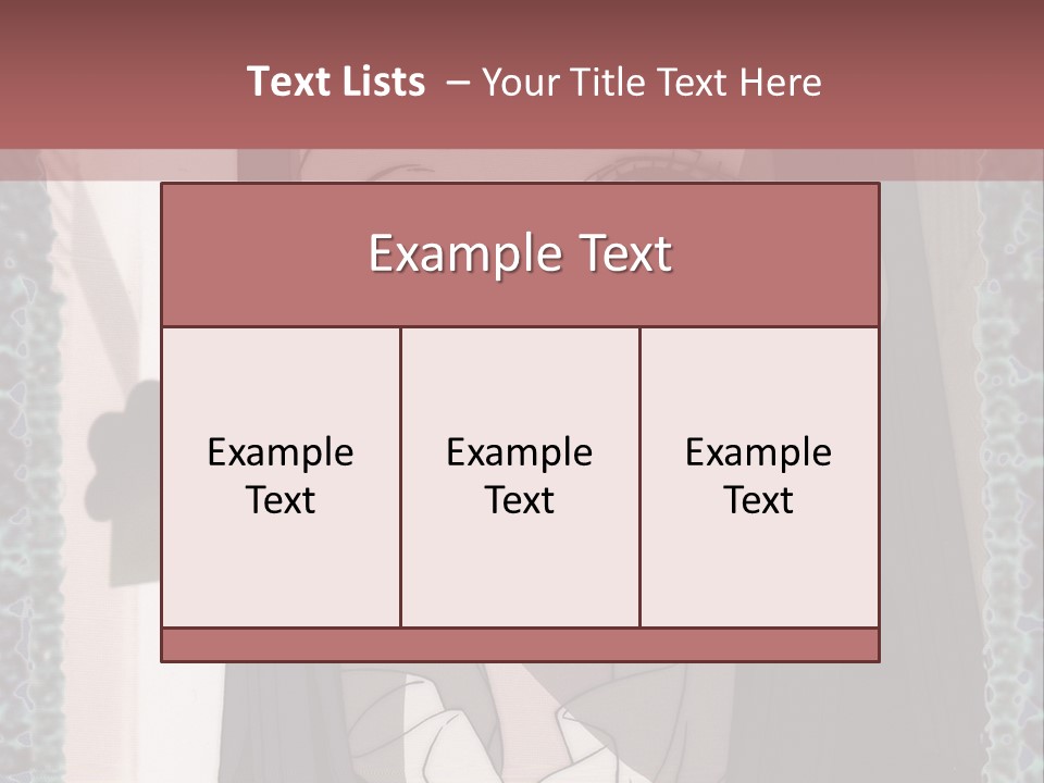 A Woman With Long Black Hair And A Bow Tie PowerPoint Template