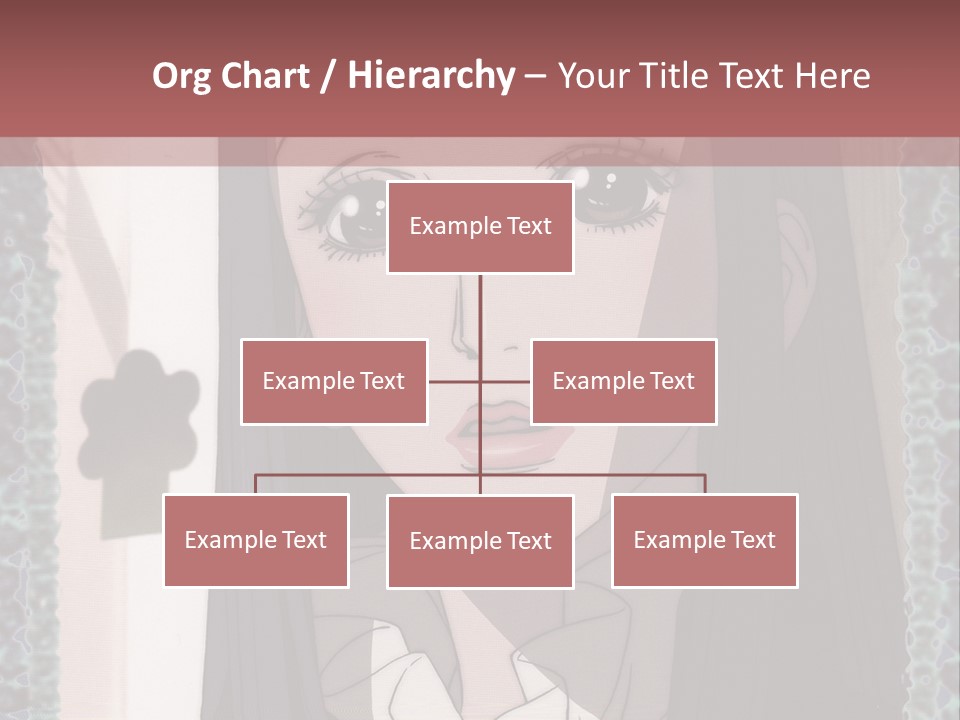 A Woman With Long Black Hair And A Bow Tie PowerPoint Template