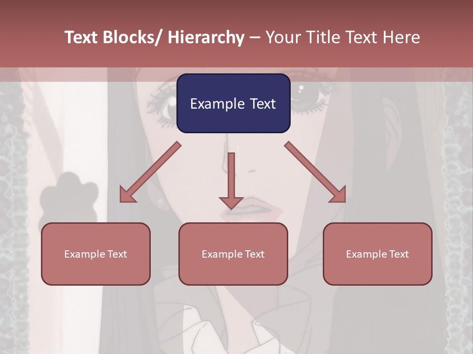 A Woman With Long Black Hair And A Bow Tie PowerPoint Template