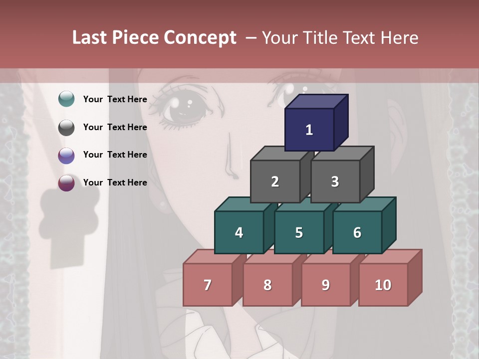 A Woman With Long Black Hair And A Bow Tie PowerPoint Template