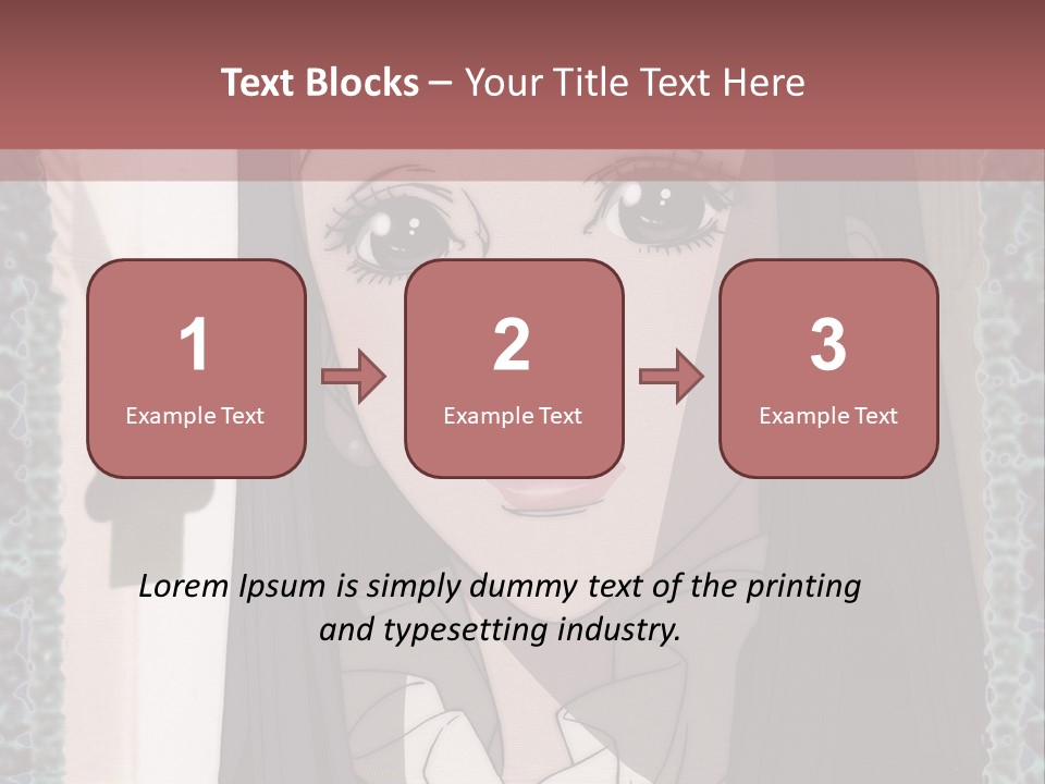 A Woman With Long Black Hair And A Bow Tie PowerPoint Template
