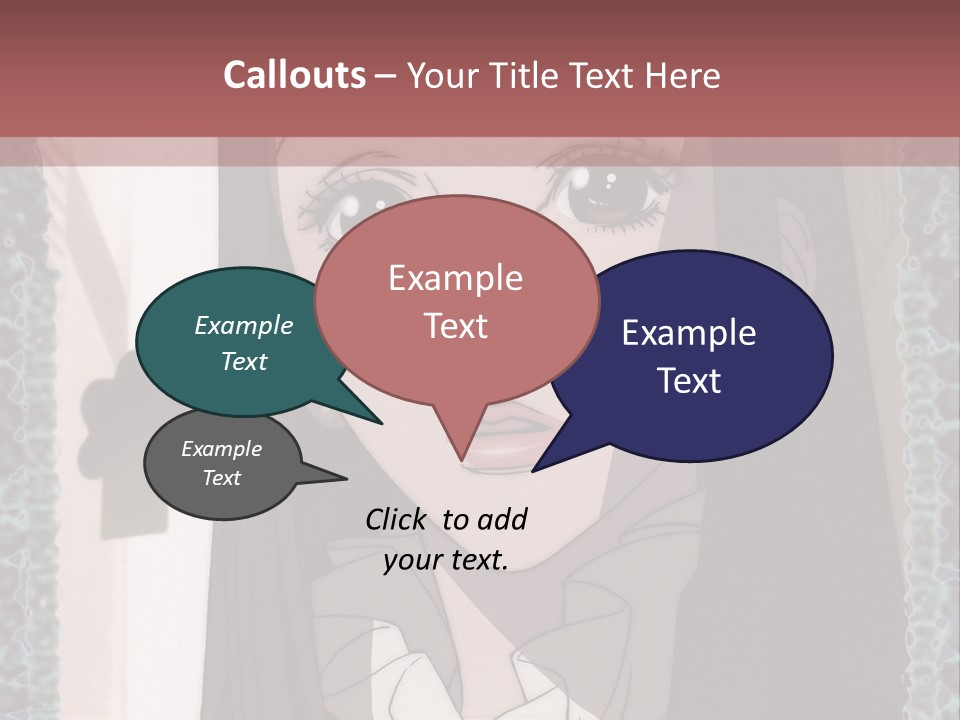 A Woman With Long Black Hair And A Bow Tie PowerPoint Template