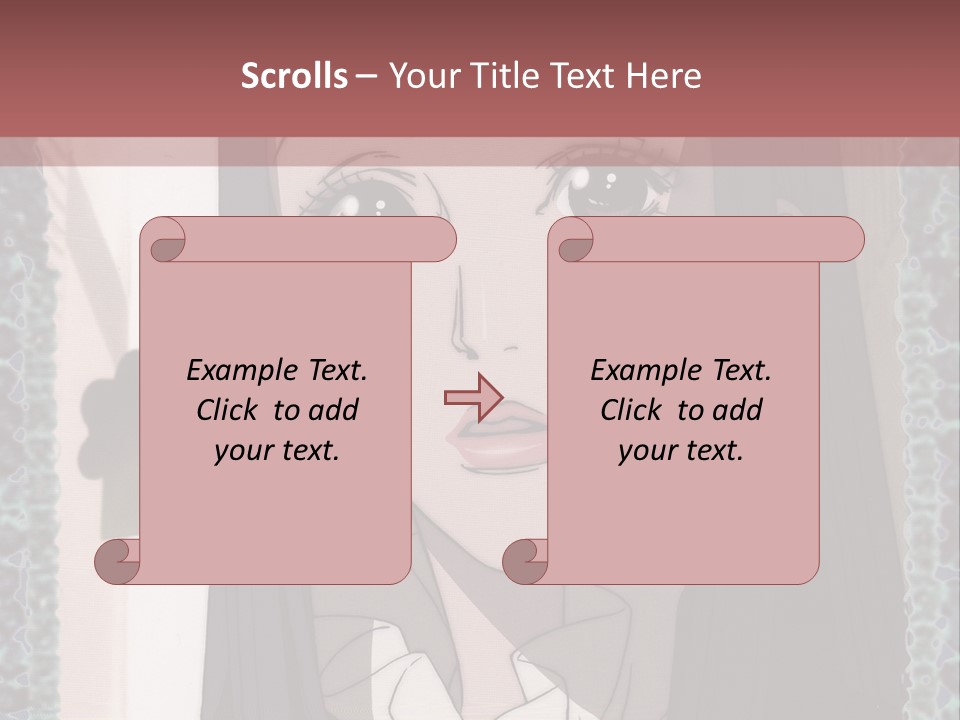 A Woman With Long Black Hair And A Bow Tie PowerPoint Template