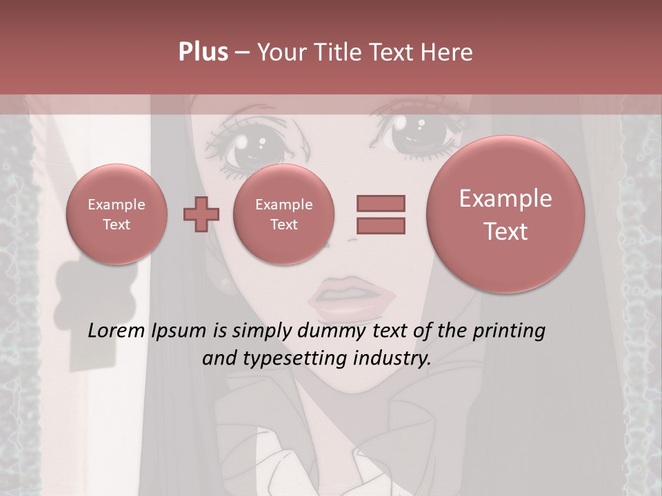 A Woman With Long Black Hair And A Bow Tie PowerPoint Template