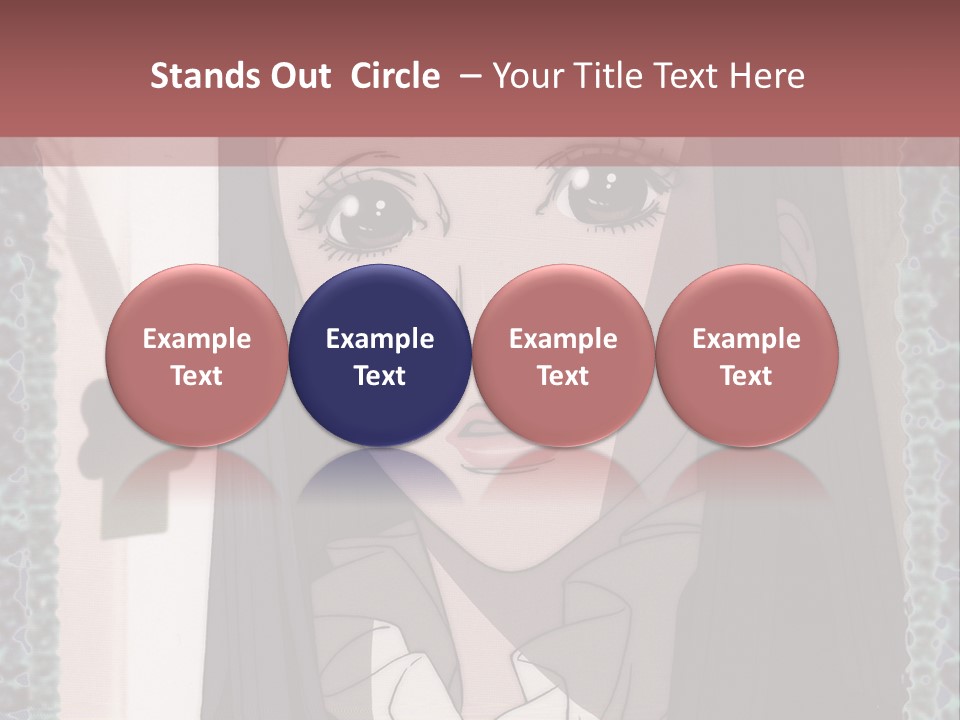 A Woman With Long Black Hair And A Bow Tie PowerPoint Template