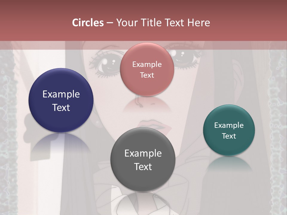 A Woman With Long Black Hair And A Bow Tie PowerPoint Template