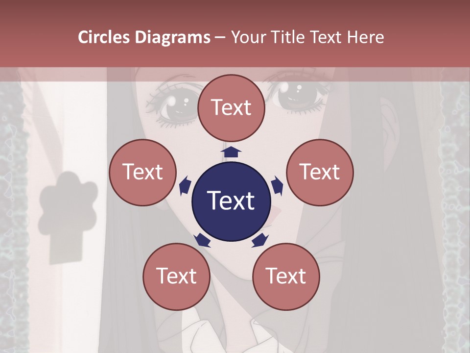 A Woman With Long Black Hair And A Bow Tie PowerPoint Template