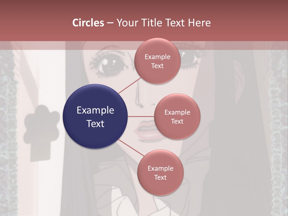 A Woman With Long Black Hair And A Bow Tie PowerPoint Template