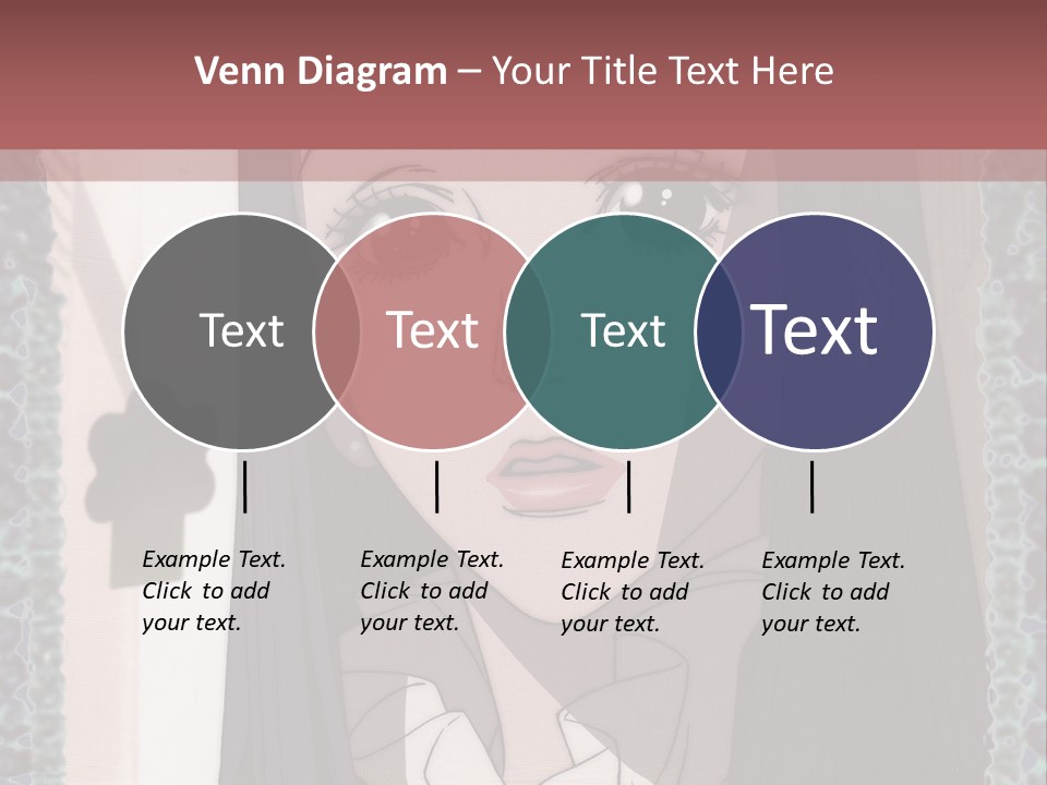 A Woman With Long Black Hair And A Bow Tie PowerPoint Template