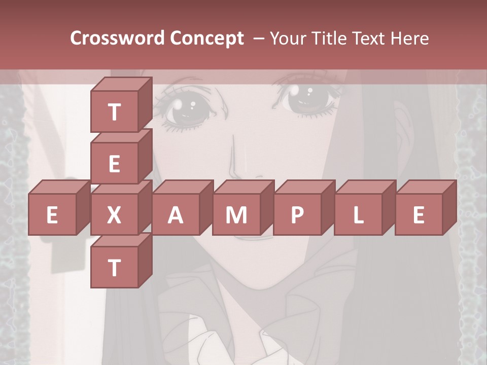 A Woman With Long Black Hair And A Bow Tie PowerPoint Template