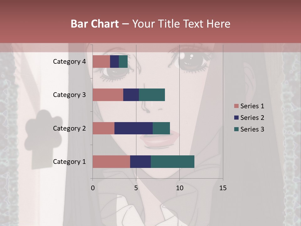 A Woman With Long Black Hair And A Bow Tie PowerPoint Template