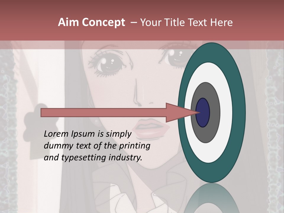 A Woman With Long Black Hair And A Bow Tie PowerPoint Template