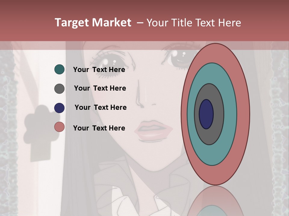 A Woman With Long Black Hair And A Bow Tie PowerPoint Template