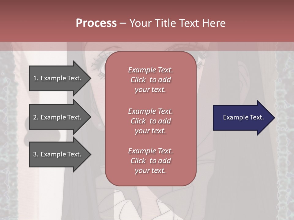A Woman With Long Black Hair And A Bow Tie PowerPoint Template