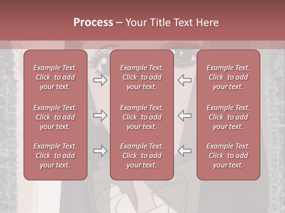 A Woman With Long Black Hair And A Bow Tie PowerPoint Template