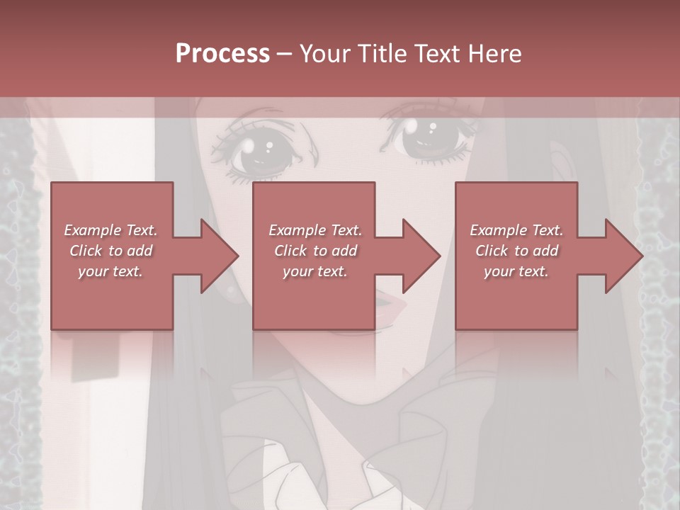 A Woman With Long Black Hair And A Bow Tie PowerPoint Template