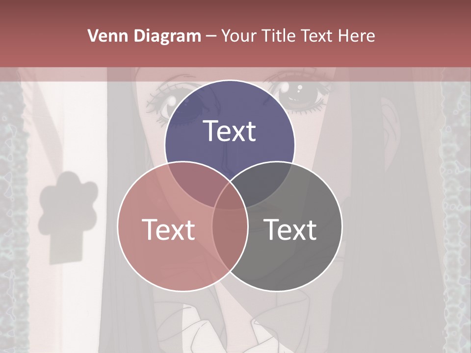 A Woman With Long Black Hair And A Bow Tie PowerPoint Template