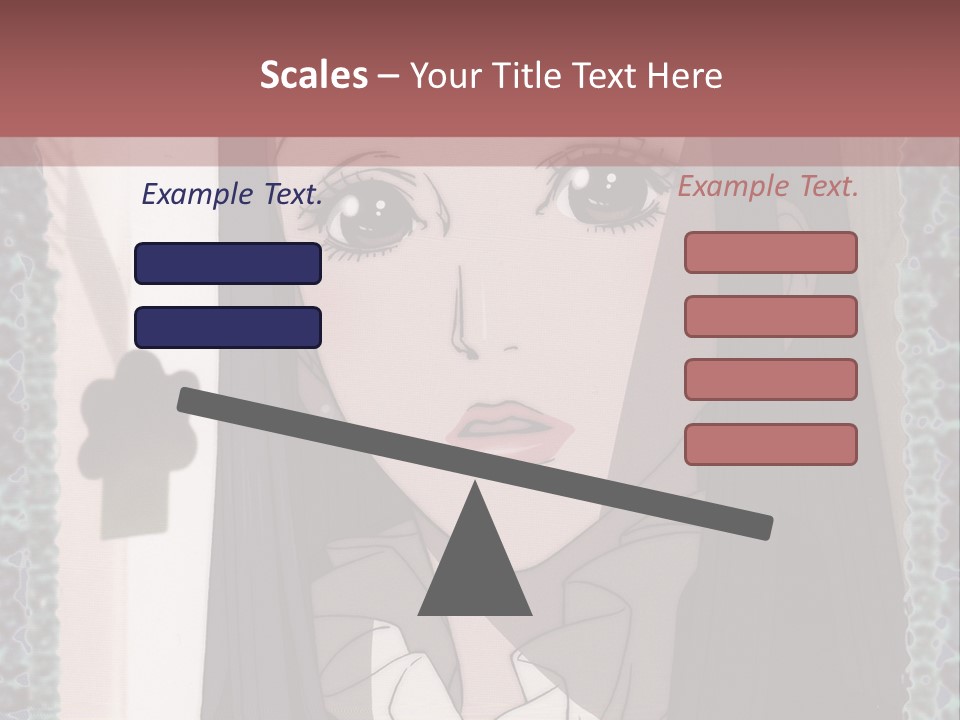 A Woman With Long Black Hair And A Bow Tie PowerPoint Template