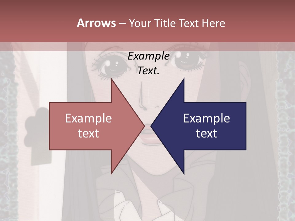 A Woman With Long Black Hair And A Bow Tie PowerPoint Template