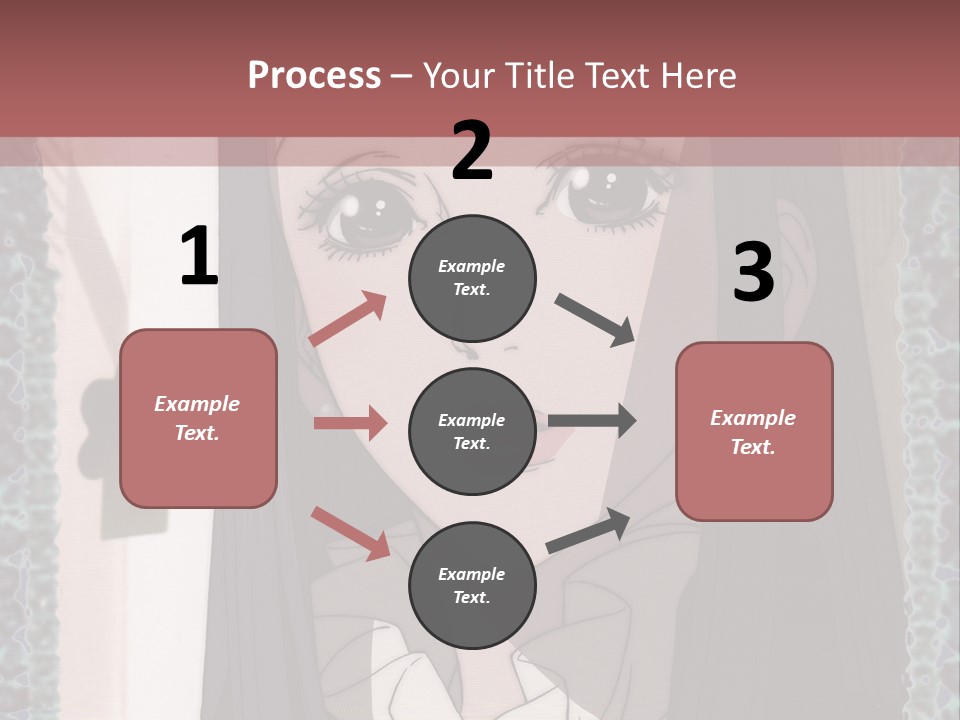 A Woman With Long Black Hair And A Bow Tie PowerPoint Template