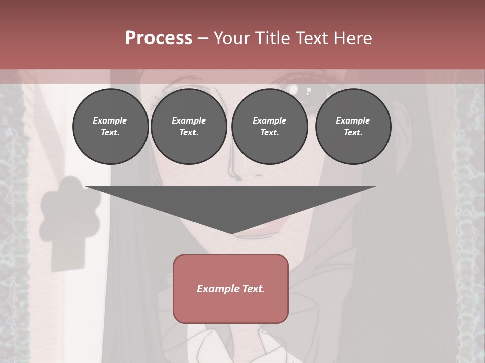 A Woman With Long Black Hair And A Bow Tie PowerPoint Template