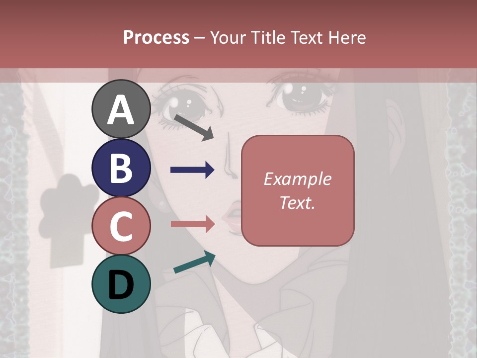 A Woman With Long Black Hair And A Bow Tie PowerPoint Template