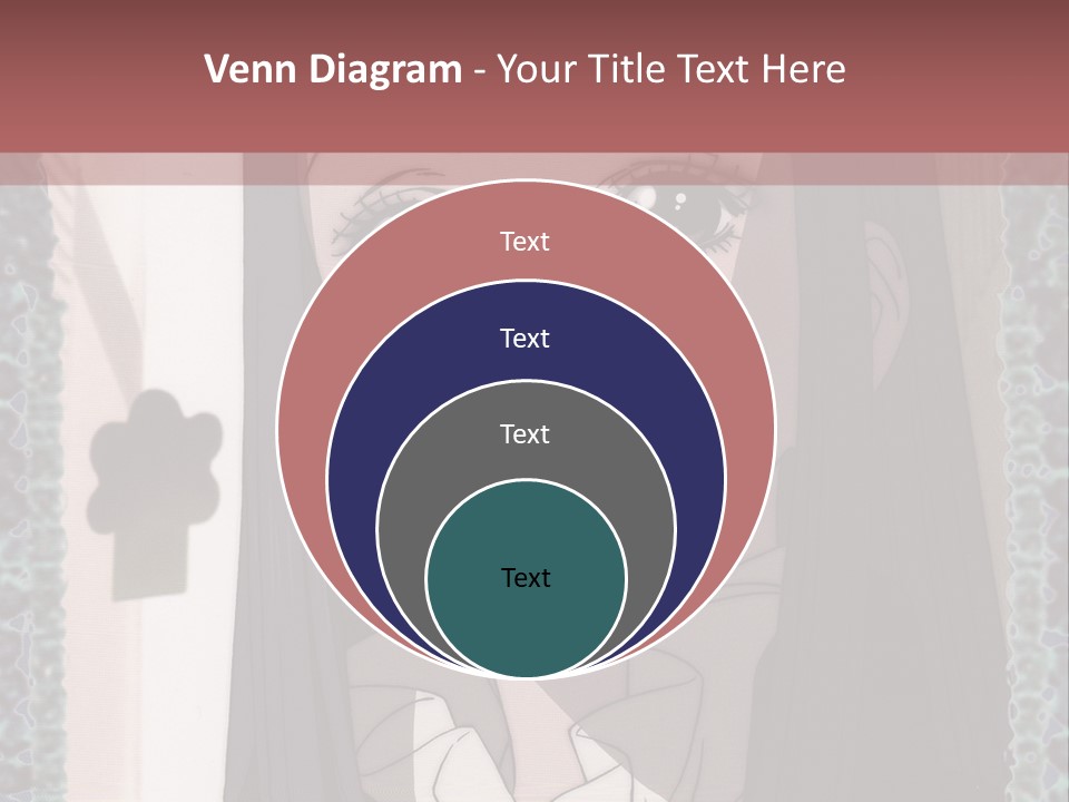 A Woman With Long Black Hair And A Bow Tie PowerPoint Template