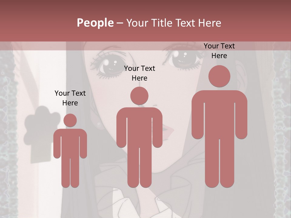 A Woman With Long Black Hair And A Bow Tie PowerPoint Template