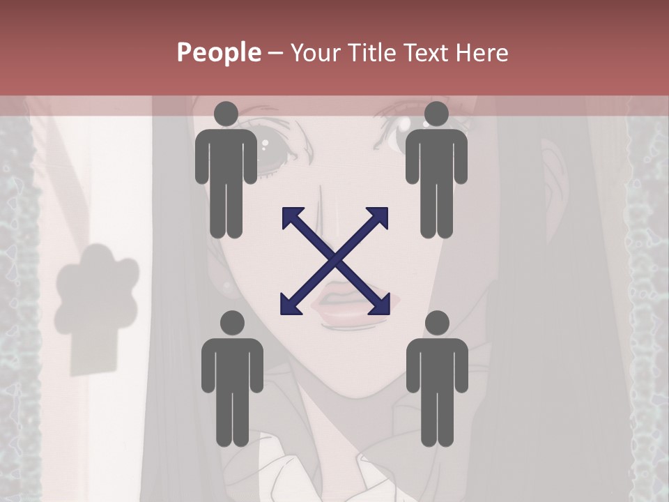 A Woman With Long Black Hair And A Bow Tie PowerPoint Template