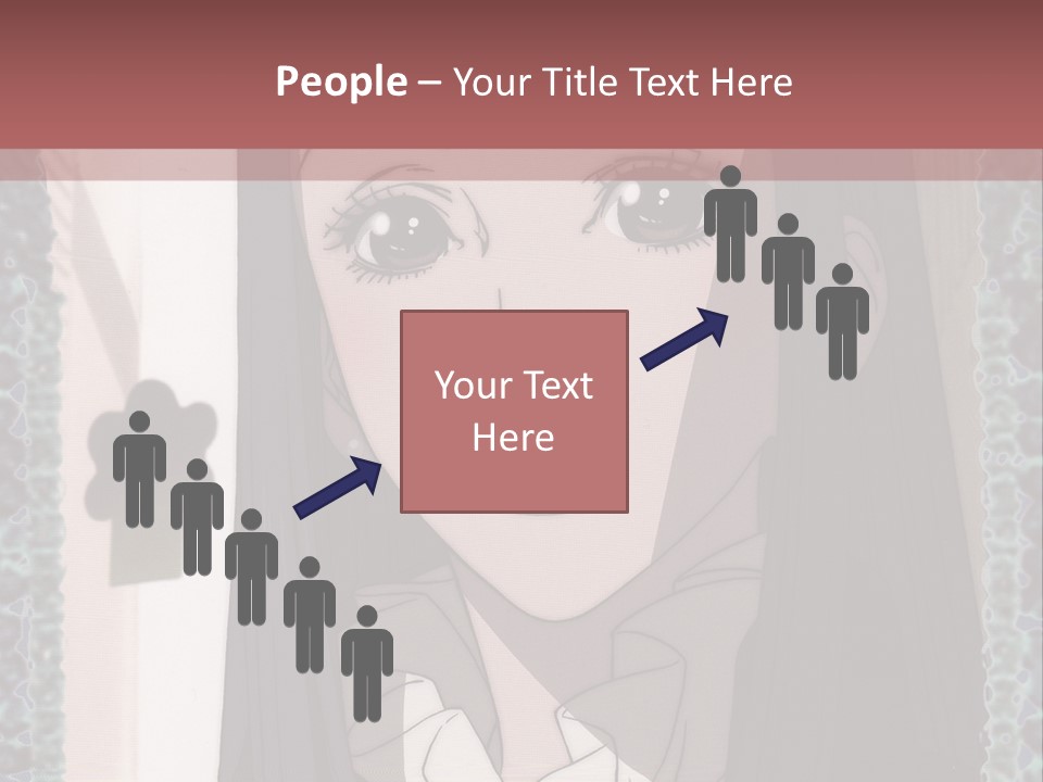 A Woman With Long Black Hair And A Bow Tie PowerPoint Template