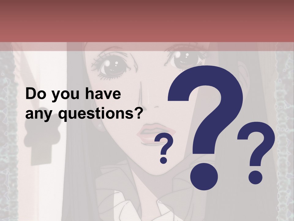 A Woman With Long Black Hair And A Bow Tie PowerPoint Template