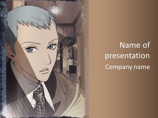 A Man In A Suit And Tie Is Looking At The Camera PowerPoint Template