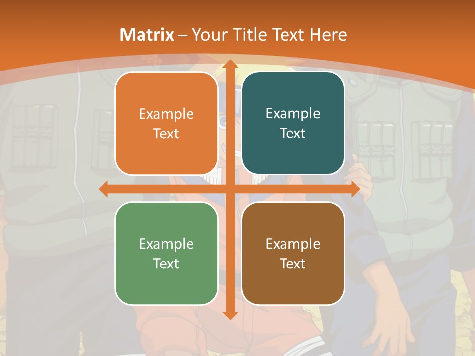 A Group Of Anime Characters With A Sunset In The Background PowerPoint Template