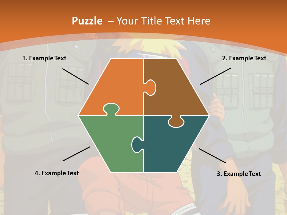 A Group Of Anime Characters With A Sunset In The Background PowerPoint Template