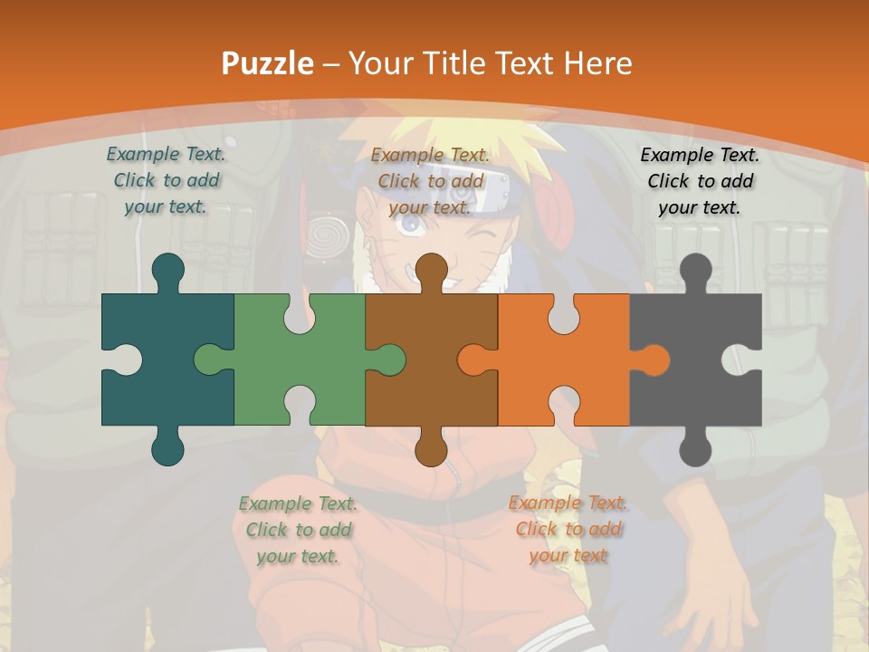 A Group Of Anime Characters With A Sunset In The Background PowerPoint Template