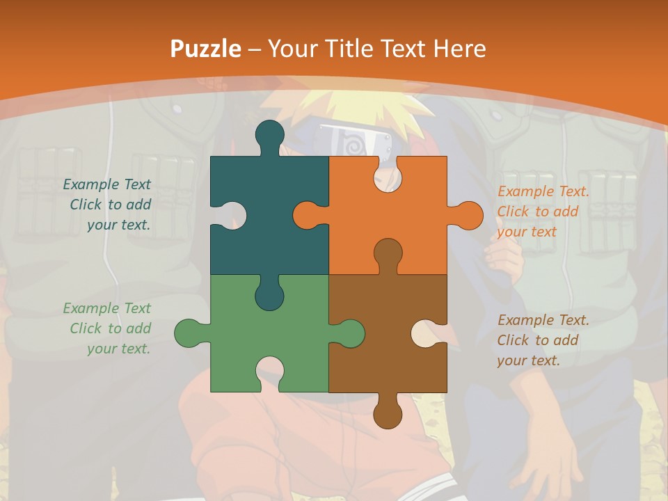 A Group Of Anime Characters With A Sunset In The Background PowerPoint Template