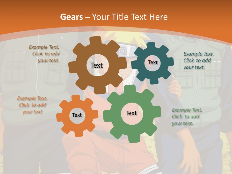 A Group Of Anime Characters With A Sunset In The Background PowerPoint Template